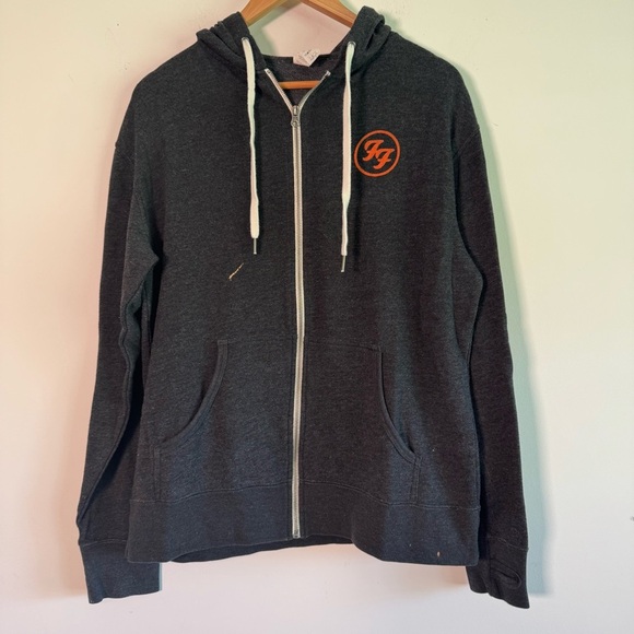 Foo Fighters grey tour zip up hoodie size large - Picture 1 of 6
